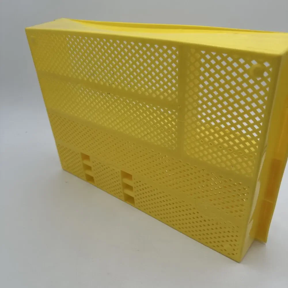 Vintage Yellow Mesh Bottom Plastic Utensil Drawer Organizer Tray